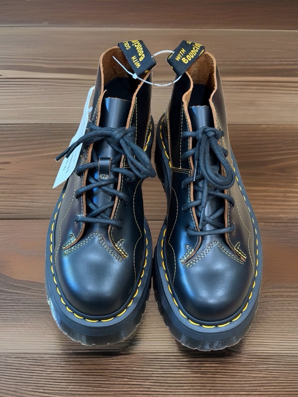 Dr Martens Church Quad Platform Boots Black Monkey Boot Women 8 Men 7 NEW NWT